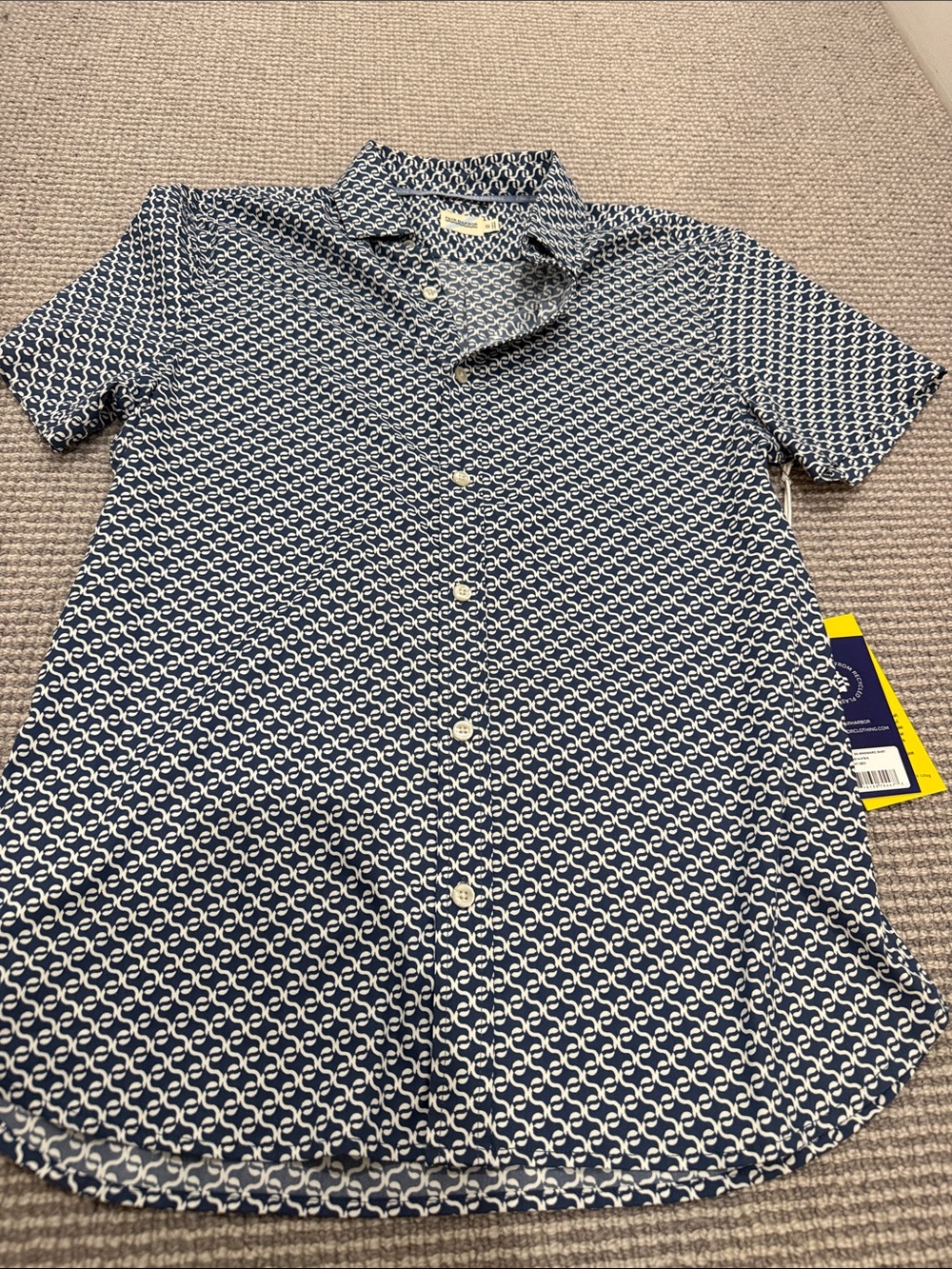 Fair Harbor Navy Patterned Button-Up Shirt